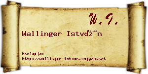 Wallinger István névjegykártya